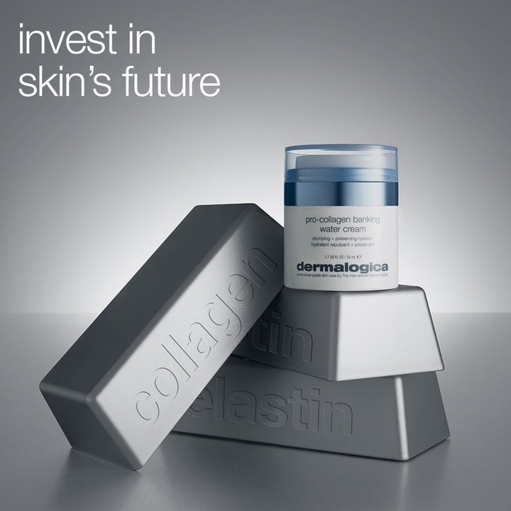 Dermalogica Pro-Collagen Banking Water Cream 50 ml ansiktskrem på sølvbarrer merket med collagen og elastin