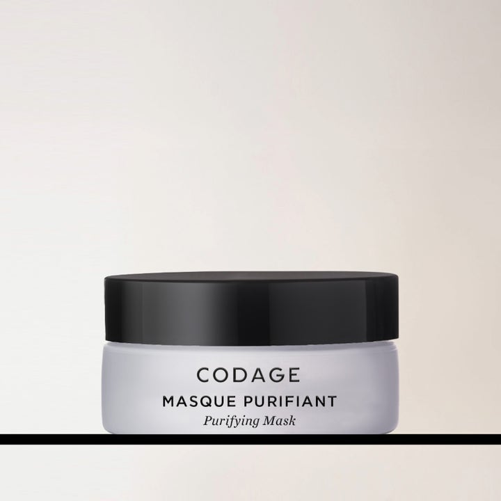 Codage Paris The Purifying Mask 50 ml rensende ansiktsmaske i en elegant frostet glasskrukke med sort lokk.