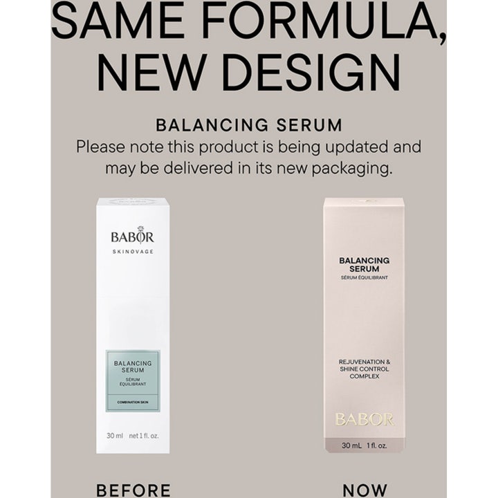 Babor Skinovage Balancing Serum 30 ml balanserende ansiktsserum i frostet glassflaske med hvit kork