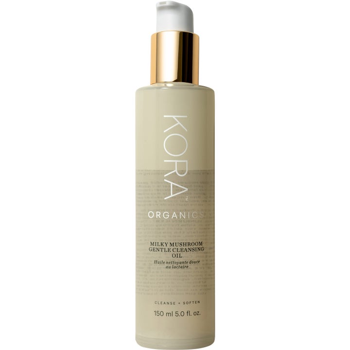 KORA Organics Milky Mushroom Gentle Cleansing Oil 150 ml renseolje som gir ren og myk hud i frostet flaske med hvit pumpe