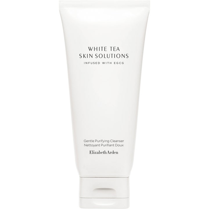 Elizabeth Arden White Tea Skin Solutions 125ml skånsom ansiktsrens i hvit tube med minimalistisk svart tekst.