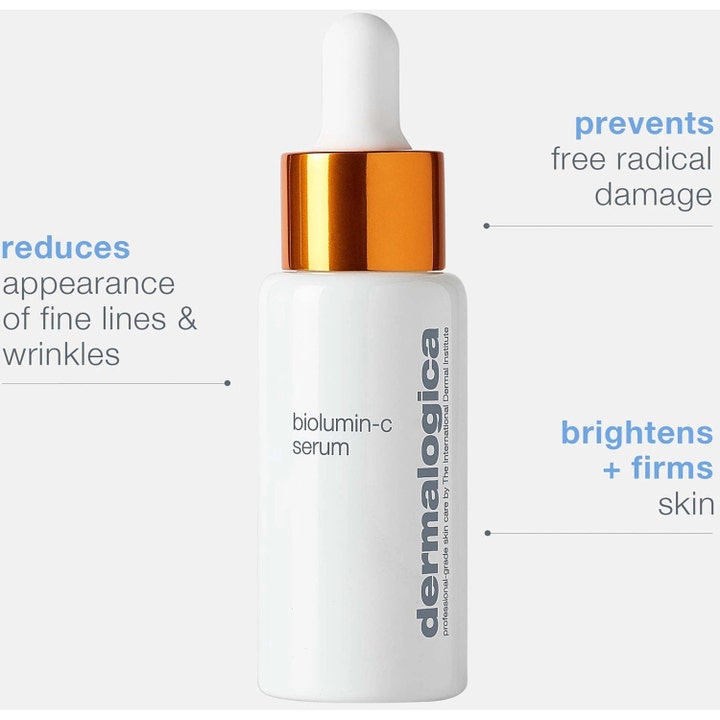 Dermalogica AGE smart Biolumin-C Serum 59 ml i hvit glassflaske som motvirker fine linjer.