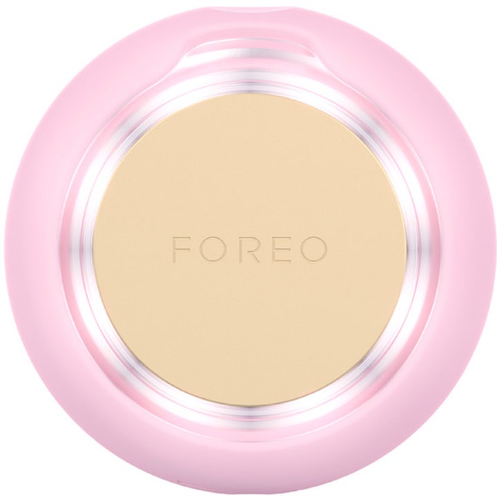FOREO UFO 3 mini Pearl Pink 1 stk hudpleieenhet i rosa silikon med beige behandlingsflate og preget logo.
