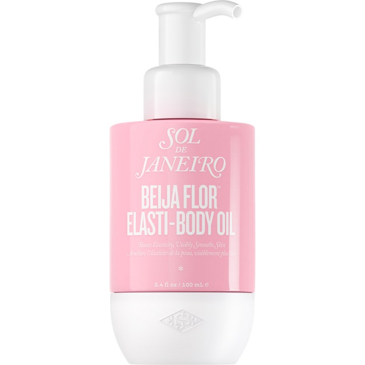 Sol de Janeiro Beija Flor Elasti-Body Oil 100 ml kroppsolje i lyserosa pumpeflaske som gir elastisitet.