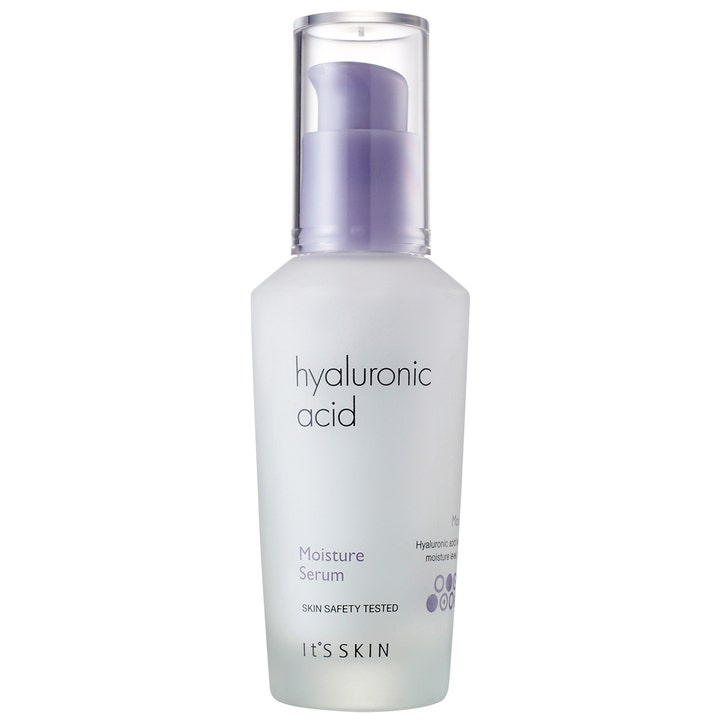 It'S SKIN Hyaluronic Acid Moisture Serum 40 ml fuktighetsgivende ansiktsserum i frostet glassflaske med lilla pumpe