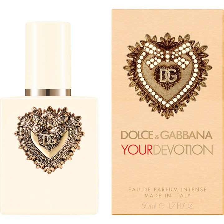 Dolce & Gabbana Your Devotion EdP Intense 50 ml dameparfyme i kremhvit flaske med gullhjerte og eske