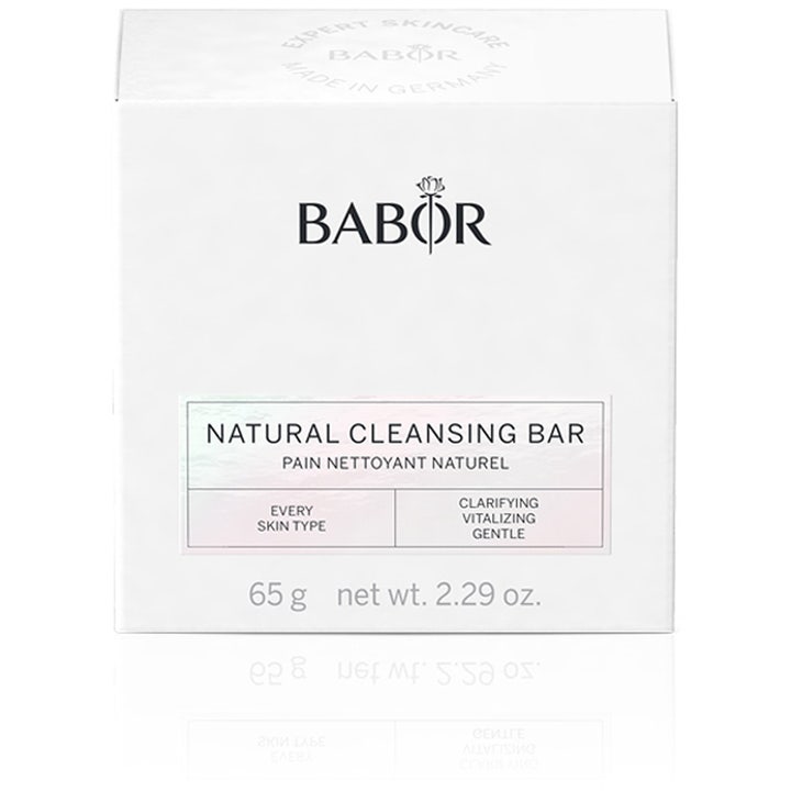 Babor Natural Cleansing Bar 65 g ansiktsrengjøring i hvit eske som revitaliserer og renser alle hudtyper