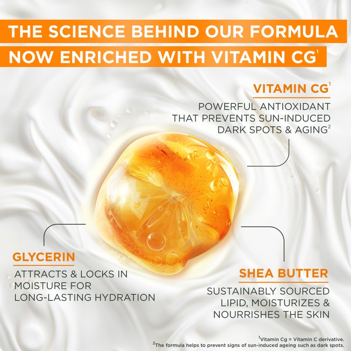 Garnier Ambre Solaire Hydra 24H Protect solkrem med vitamin CG, glyserin og sheasmør i en kremet tekstur
