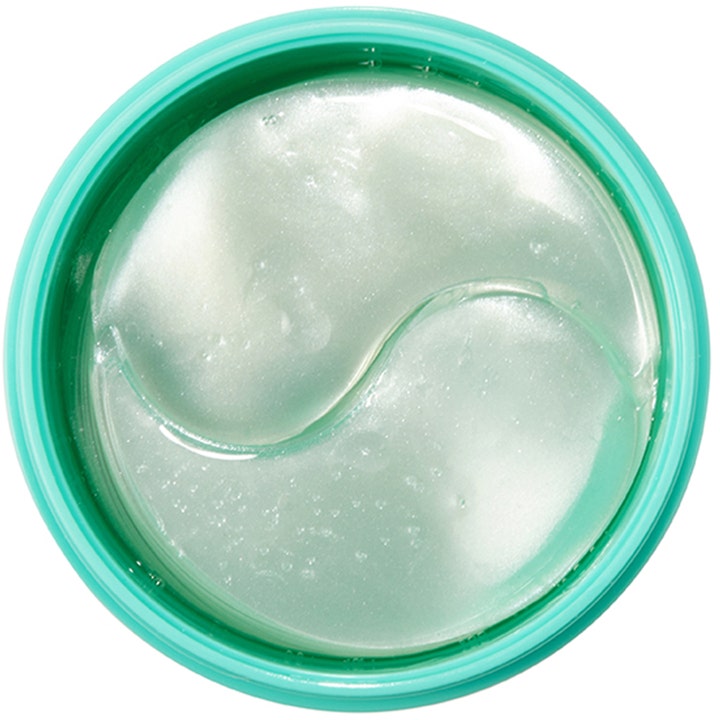 Mizon Hyaluronic Acid Eye Gel Patch 60 stk fuktighetsgivende øyepatches med skimrende gelémasker i en turkis krukke