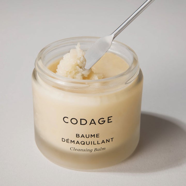 Codage Paris The Cleansing Balm 100 ml ansiktsrens i frostet glasskrukke med metallspatel og rik tekstur