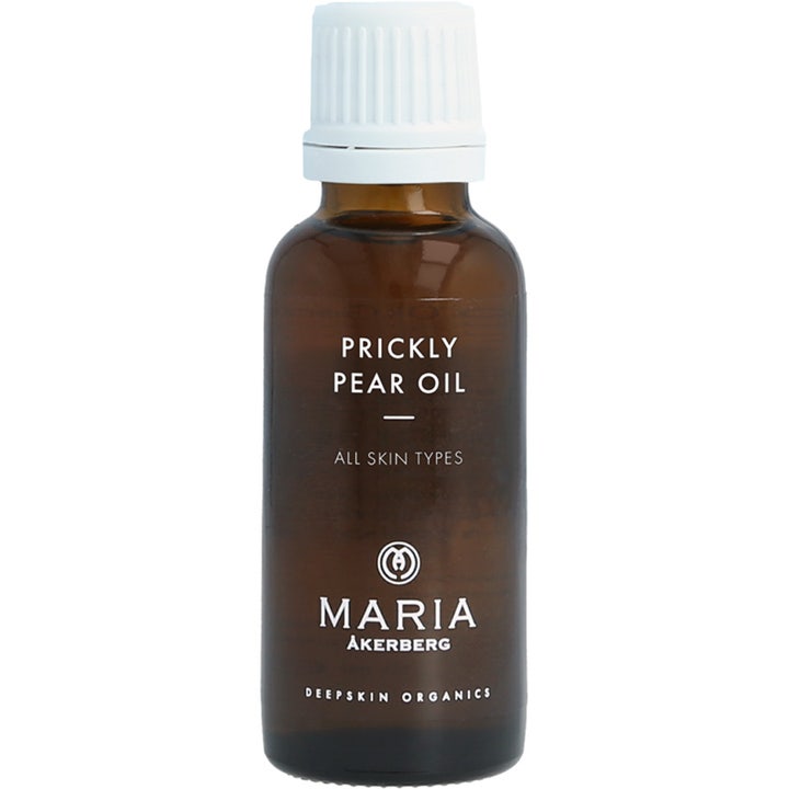 Maria Åkerberg Prickly Pear Oil ansiktsolje gir fuktighet i mørk glassflaske med hvitt skrulokk.