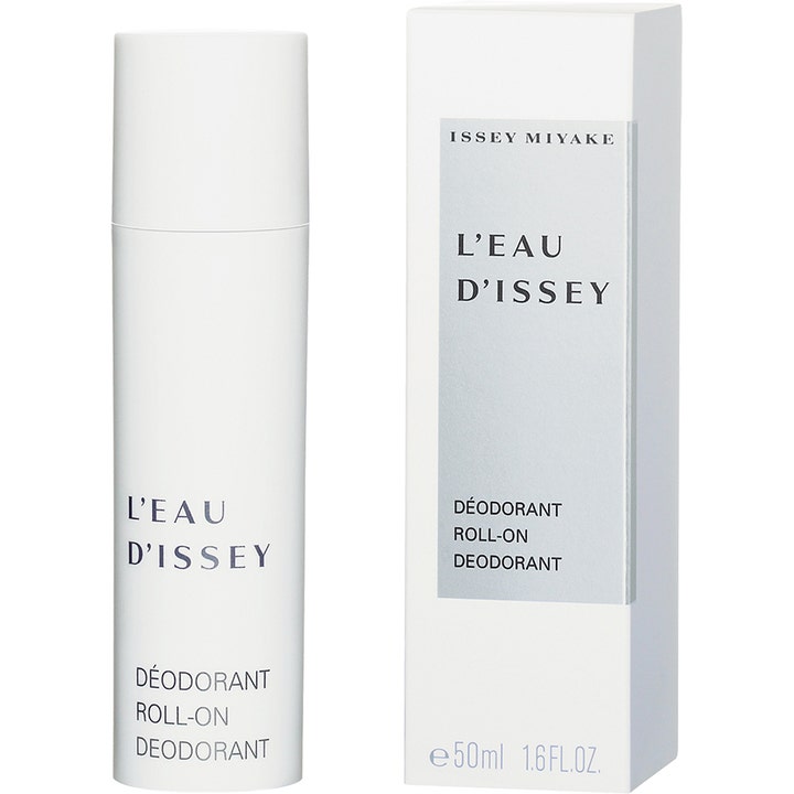 Issey Miyake L'Eau d'Issey 50 ml roll-on deodorant i hvit sylinderformet flaske med hvit eske