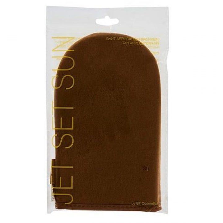 Jet Set Sun Tan Applicator Mitt 1 stk selvbrunningshanske gir jevnt resultat i brun fløyel i klar plastemballasje.