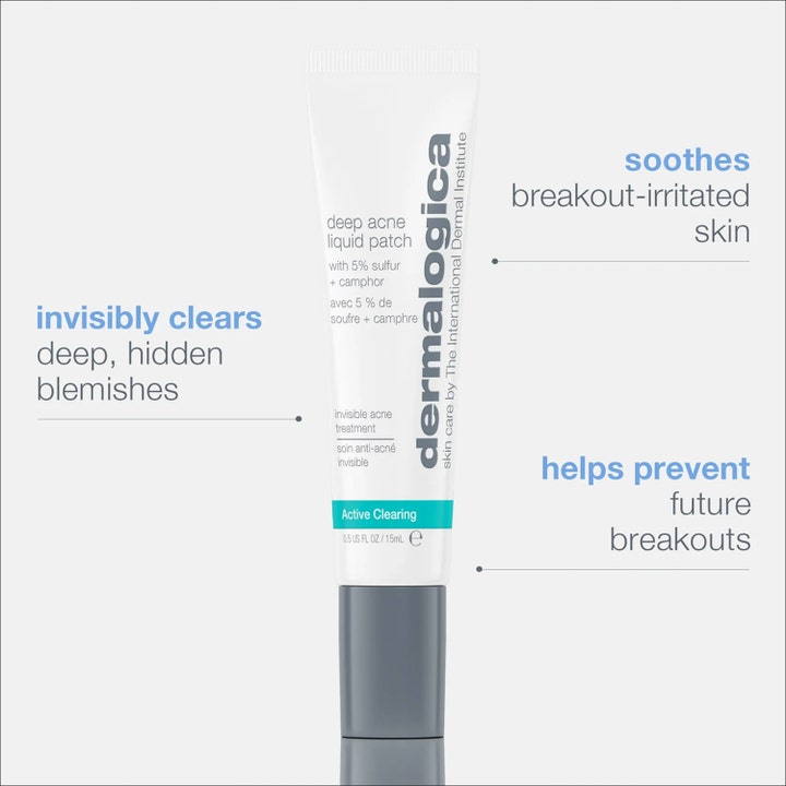 Dermalogica Deep Acne Liquid Patch 15 ml serum i hvit tube med 5% sulfur som beroliger og fjerner dype kviser