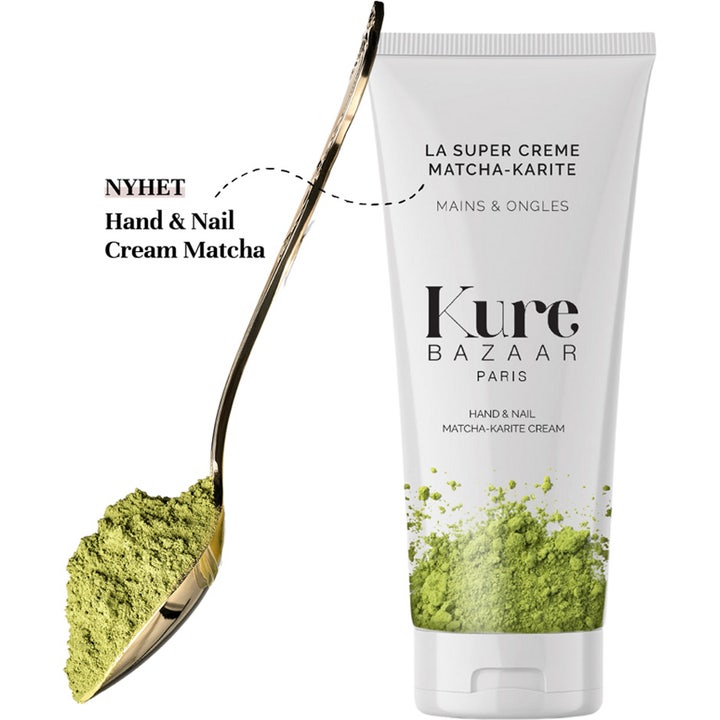 Kure Bazaar Hand & Nail Cream Matcha 100 ml fuktighetsgivende håndkrem med matcha på gullskje