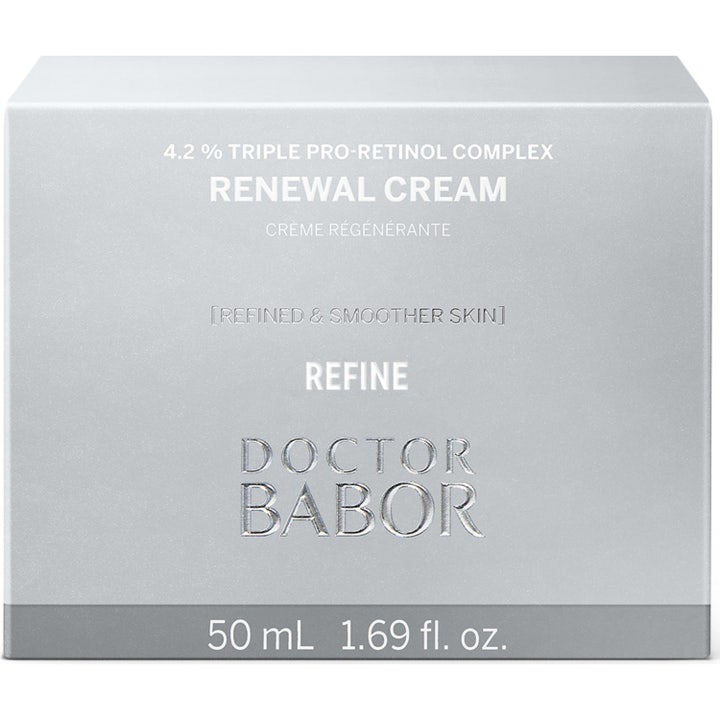 Doctor Babor Renewal Cream 50 ml fornyende ansiktskrem i sølvfarget eske med 4.2 % triple pro-retinol complex