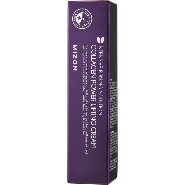 Mizon Collagen Power Lifting Cream 35 ml oppstrammende ansiktskrem i lilla eske med hvit tekst