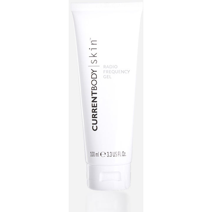 CurrentBody Skin Radio Frequency Gel 100 ml ledende gel for hudpleie i en stilren hvit tube med sort tekst