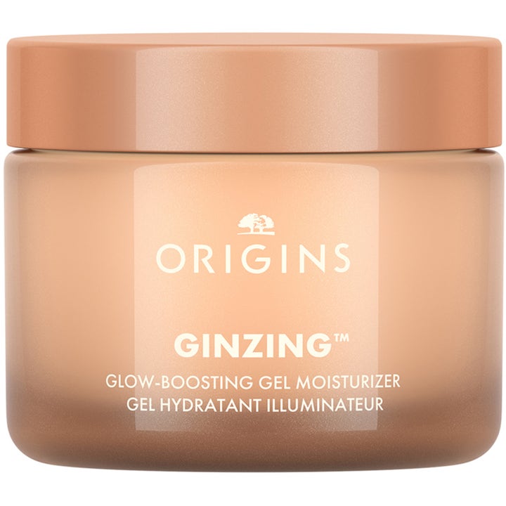 Origins GinZing Glow-Boosting Gel Moisturizer 50ml ansiktsgel som gir glød i en frostet oransje glasskrukke