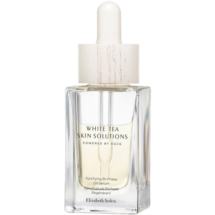 Elizabeth Arden White Tea Skin Solutions Bi-Phase Oil Serum 30 ml styrkende ansiktsserum i glassflaske med hvit trekork
