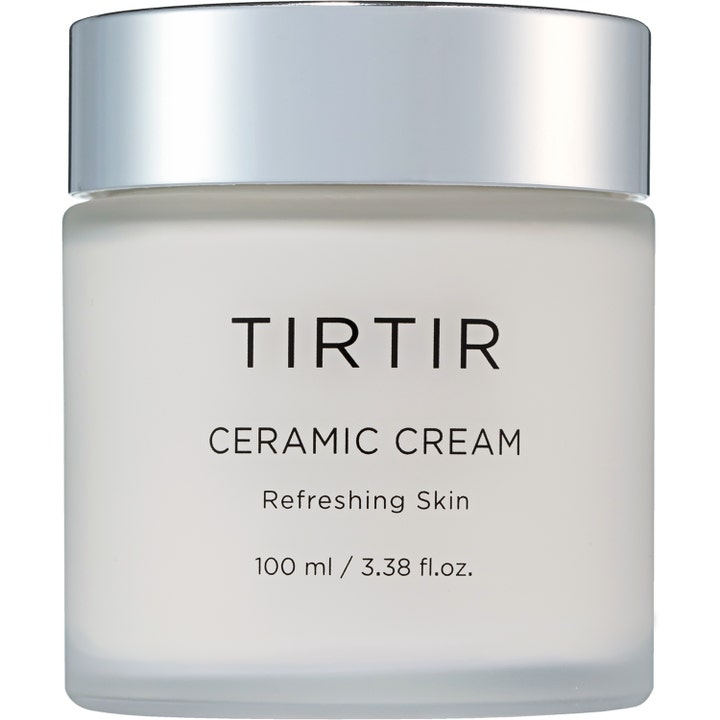 TIRTIR Ceramic Cream 100 ml fuktighetsgivende ansiktskrem som gir glød i frostet glasskrukke med sølvlokk