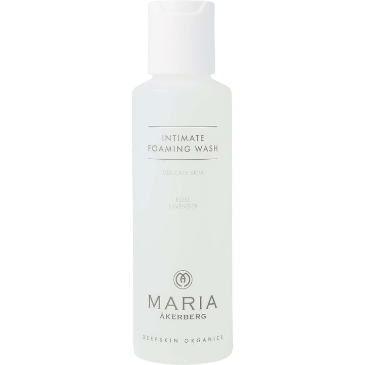 Maria Åkerberg Intimate Foaming Wash 125ml skånsom intimvask i hvit frostet flaske med hvit fliptoppkork