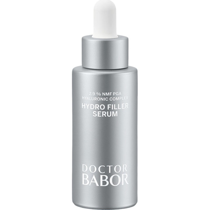Doctor Babor Hydro Filler Serum 30ml fuktighetsgivende serum som gir fylde i sølvfarget flaske med hvit pipette