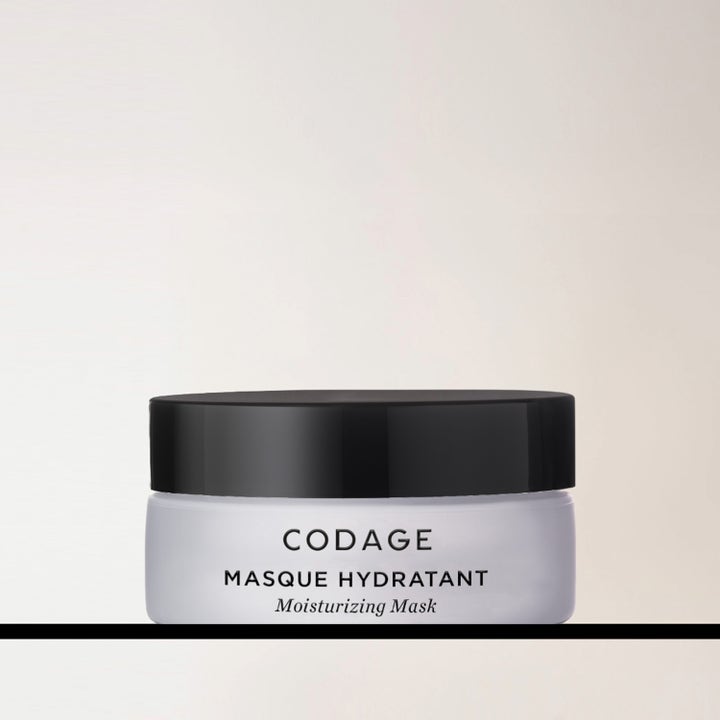 Codage Paris The Moisturizing Mask 50 ml fuktighetsgivende ansiktsmask i en frostet glasskrukke med svart lokk