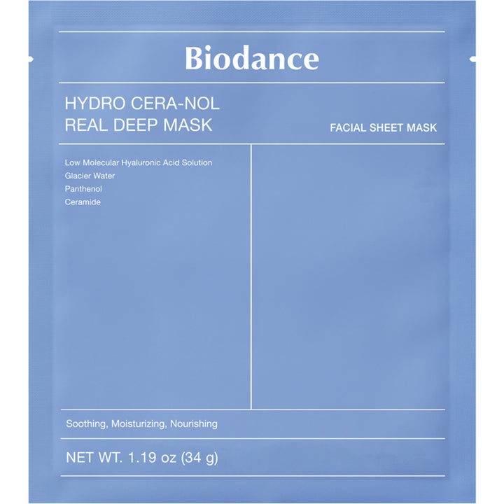 Biodance Hydro Cera-Nol Real Deep Mask 34 g beroligende sheet mask i lyseblå innpakning med ceramider