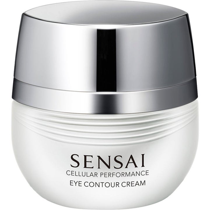 Sensai Cellular Performance Eye Contour Cream anti-age øyekrem med niacinamid i hvit krukke med sølvlokk