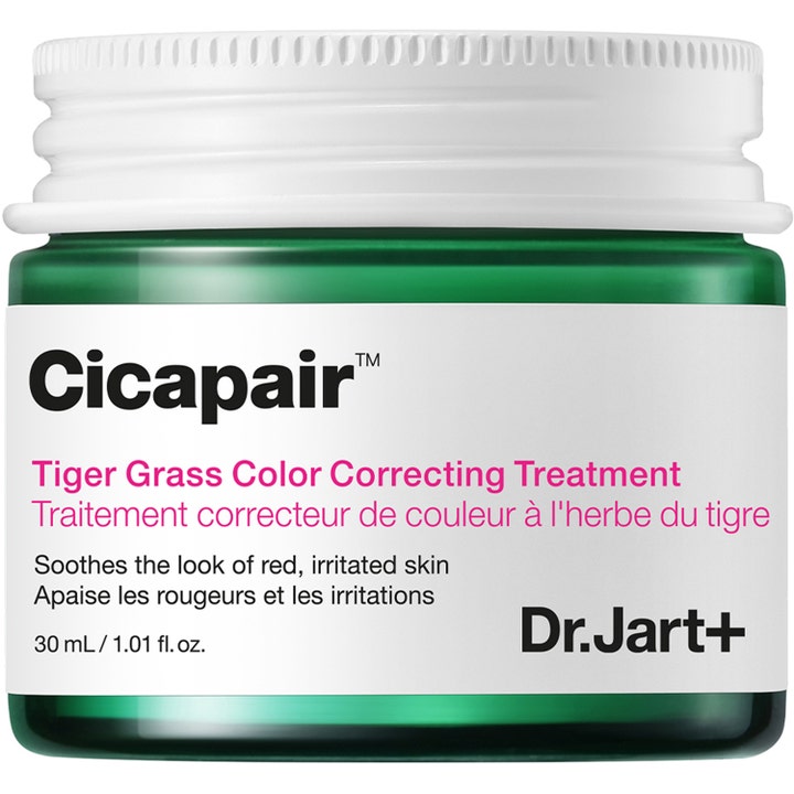 Dr. Jart+ Cicapair Tiger Grass Color Correcting Treatment 30 ml beroligende ansiktskrem i grønn glasskrukke