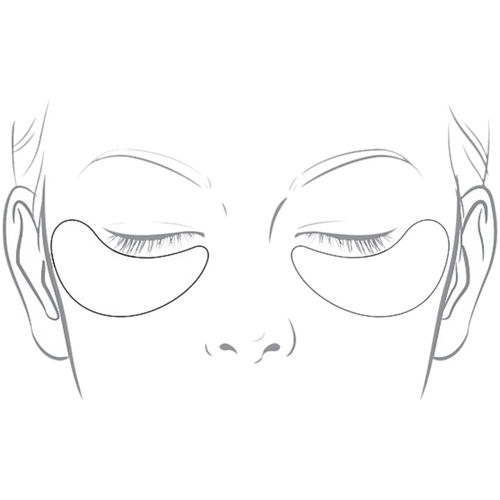 Sensai Cellular Performance Extra Intensive Revitalizing Pads 60 g øyemaske illustrasjon av påføring under øynene.