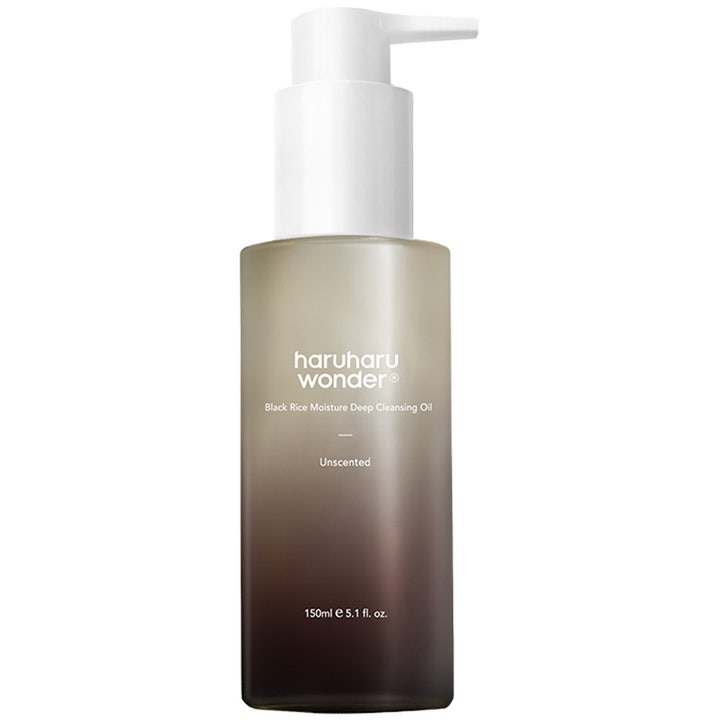 haruharu wonder Black Rice Moisture Deep Cleansing Oil 150 ml parfymefri rengjøringsolje i gradient flaske med hvit pumpe
