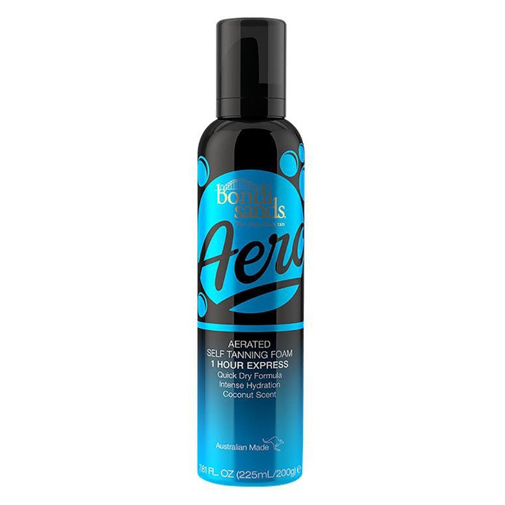Bondi Sands Aero Self Tanning Foam 1 Hour Express 225ml fuktighetsgivende selvbruning i svart flaske med blå dekor