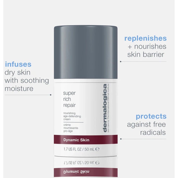Dermalogica AGE smart Super Rich Repair 50 ml ansiktskrem i hvit pumpeflaske med grått lokk