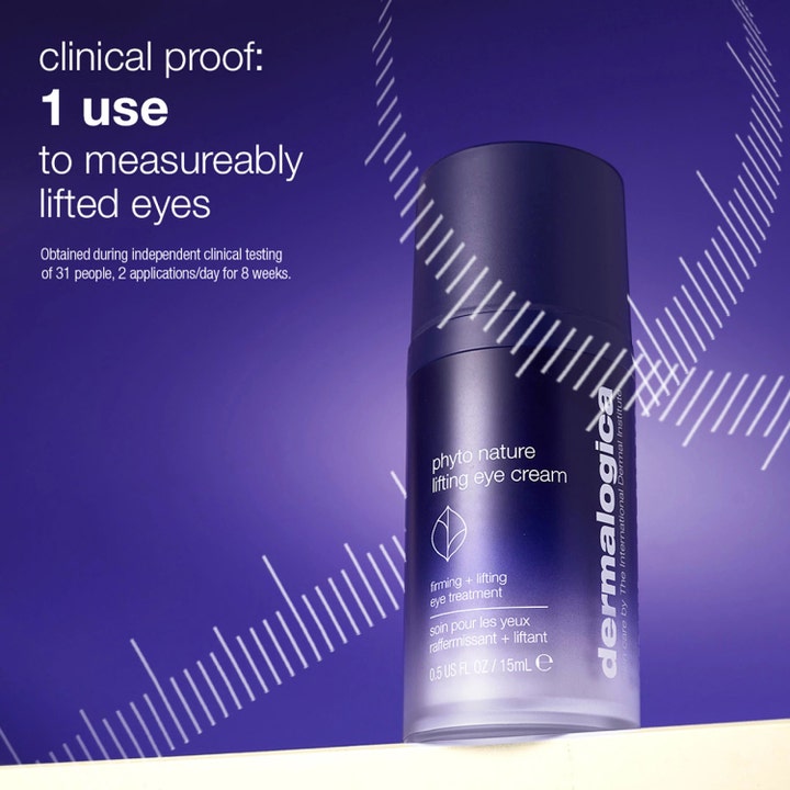 Dermalogica Phyto Nature Lifting Eye Cream 15 ml oppstrammende øyekrem i lilla pumpeflaske med klinisk beviste resultater