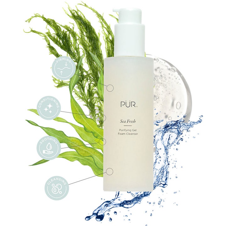 PÜR Sea Fresh Purifying Gel Foam Cleanser 150 ml ansiktsrens med sjøgress og vannsprut som gir ren hud