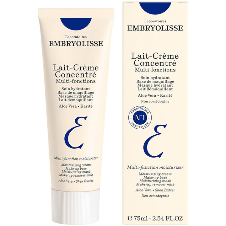 Embryolisse Lait Creme Concentre Duo 2x 75 ml fuktighetsgivende ansiktskrem i beige tube og eske med blå detaljer