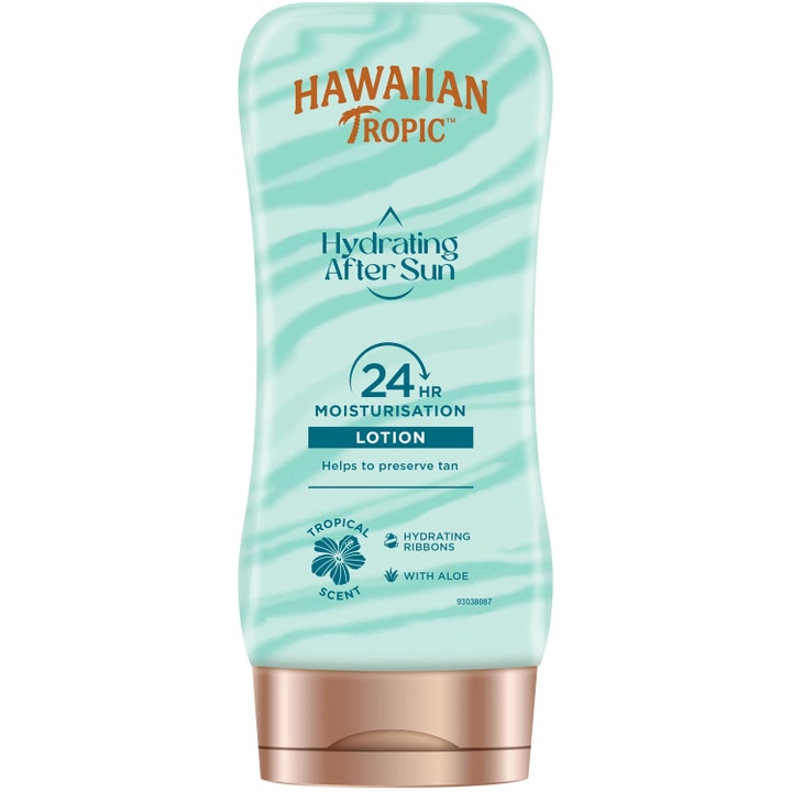 Hawaiian Tropic Hydrating After Sun Lotion fuktighetsgivende after sun med aloe i mintgrønn flaske med bronsekork