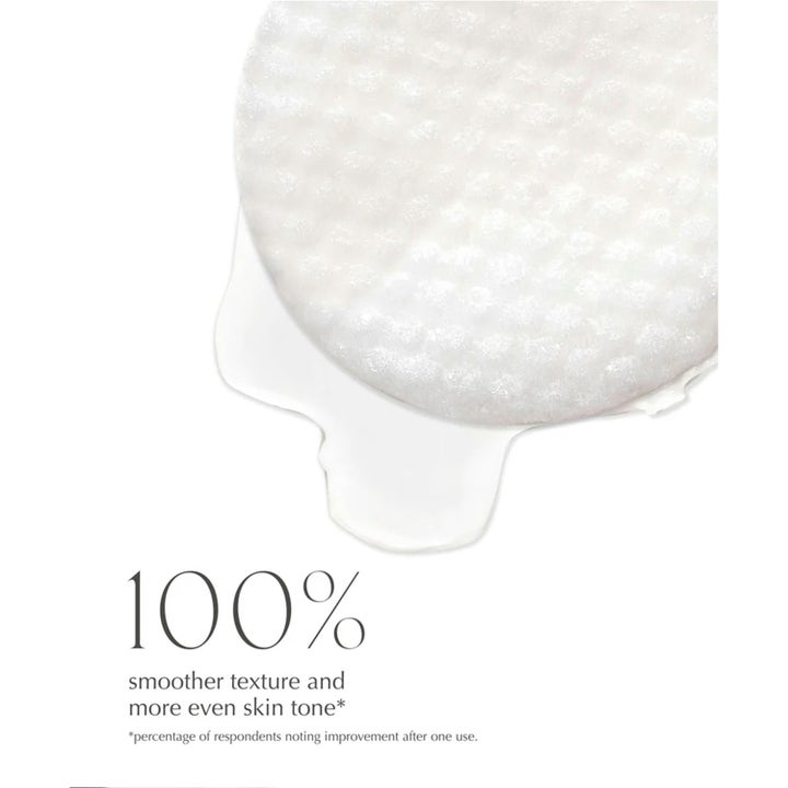 Exuviance Daily Resurfacing Peel 58 ml med teksturert peelingpad og klar væske som gir jevnere hudtone