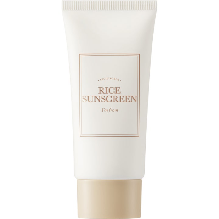 I'm from Rice Sunscreen 50ml beskyttende solkrem med ris som gir fuktighet i en hvit tube med beige kork