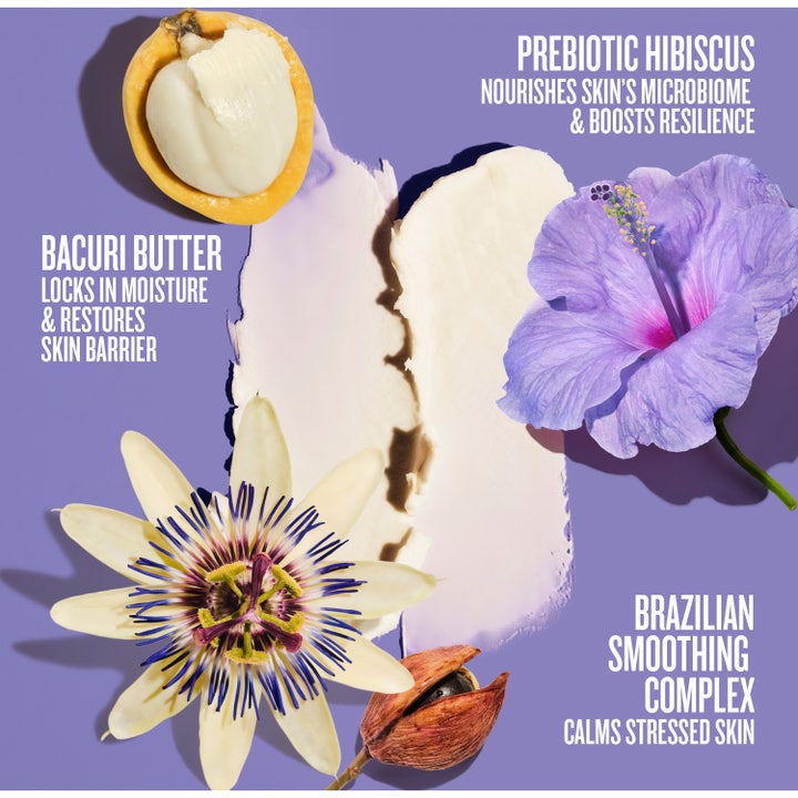 Sol de Janeiro Delicia Drench Body Butter 240 ml gir dyp fukt med en lilla illustrasjon av hudens barriere.