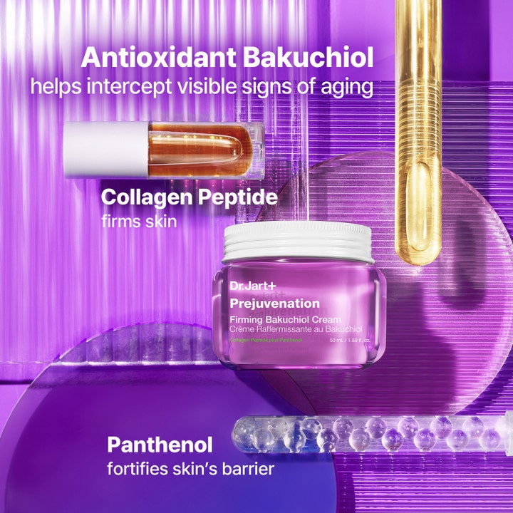 Dr.Jart+ Prejuvenation Firming Bakuchiol Cream 50 ml ansiktskrem i lilla krukke med collagen og panthenol