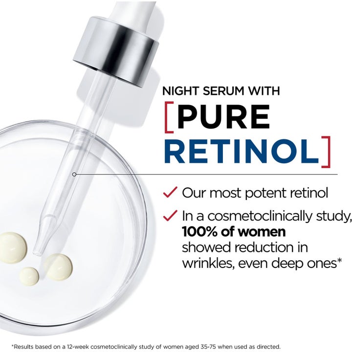 L'Oréal Paris Revitalift Laser 80 ml hudpleiesett med rød dagkrem og blått nattserum med retinol som glatter ut huden.
