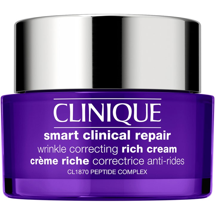 Clinique Smart Clinical Repair Wrinkle Correcting Rich Cream ansiktskrem mot rynker i lilla krukke med blankt sølvlokk