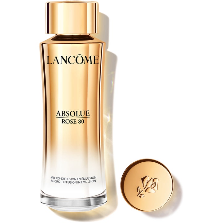 Lancôme Absolue Rose 80 150 ml ansiktsemulsjon som gir glød i en luksuriøs gullfarget glassflaske