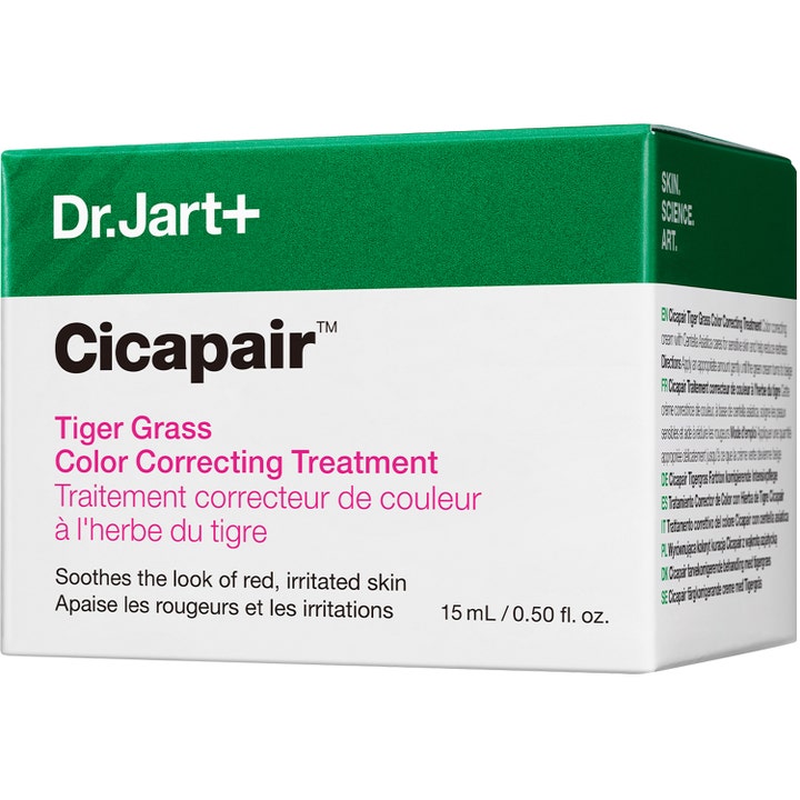 Dr.Jart+ Cicapair Tiger Grass Color Correcting Treatment 15 ml beroligende dagkrem i grønn og hvit eske