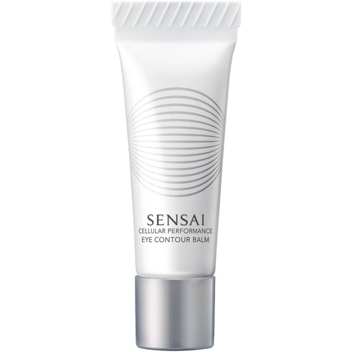 Sensai Cellular Performance Eye Contour Balm fuktighetsgivende øyekrem i hvit tube med sølvfarget kork