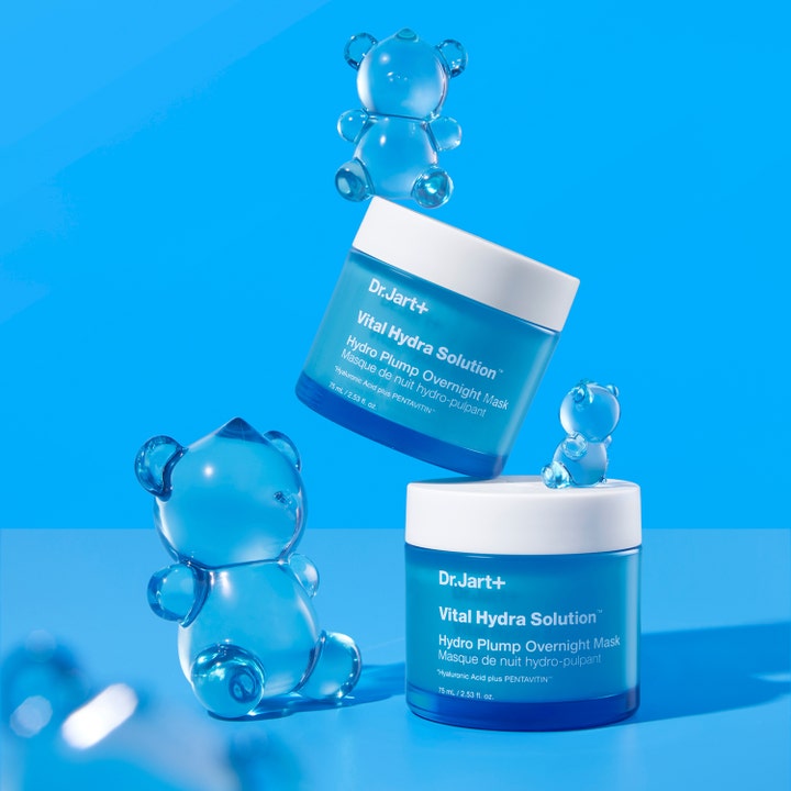 Dr.Jart+ Vital Hydra Solution Hydro Plump Overnight Mask 75 ml fuktmaske i blå krukker med blå gelebjørner