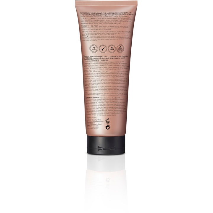 St.Tropez Everyday Gradual Tan Tinted Body Lotion 200 ml selvbruning baksiden av bronsefarget tube med svart kork